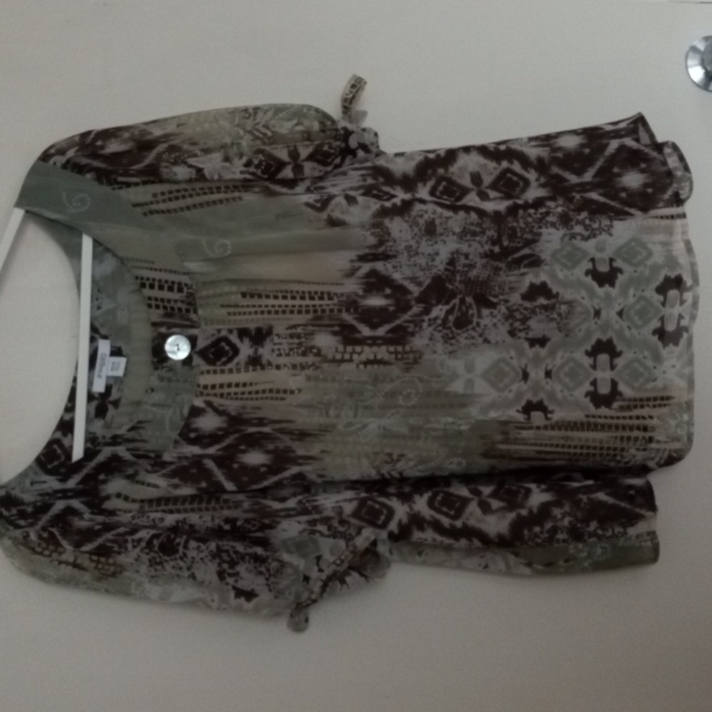 dressbarn Green and Brown Blouse